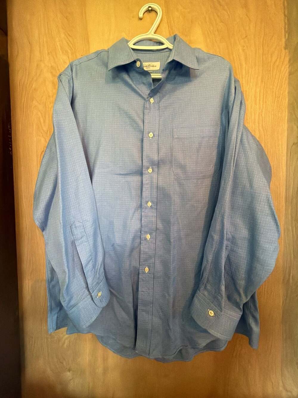 Brooks Brothers Dress Shirt Size 16.5-33 Blue Check Long Sleeve Cotton made in U
